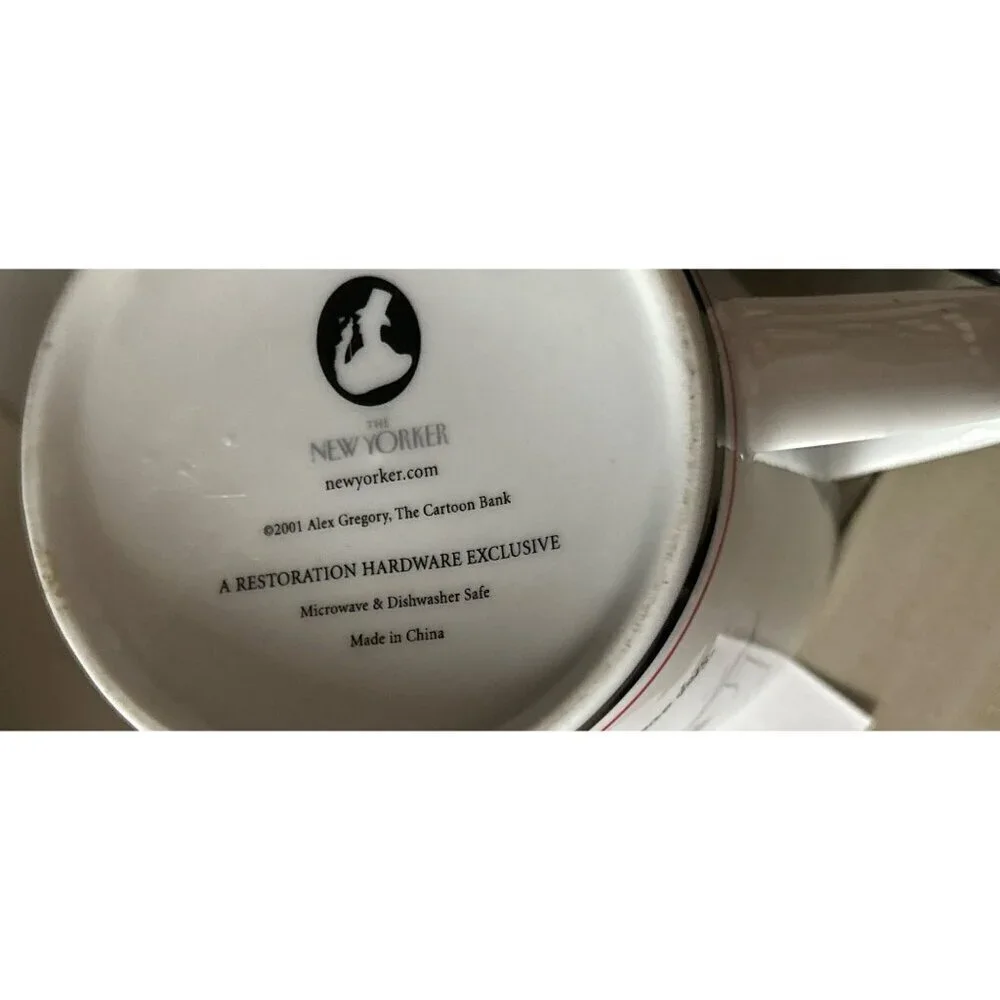 Set of 2 New Yorker Cartoon Santa Mugs 2001 Michael Maslin 1991 Danny Shanahan